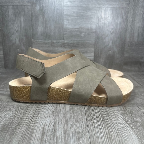 Dr. Scholl's Shoes - Dr. Scholls Luna Sandals Women 8.5 Olive Green Cork Wedge Slingback NEW